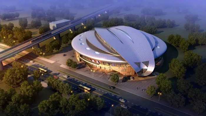 Lekki stadion ze stali o specjalnym kształcie