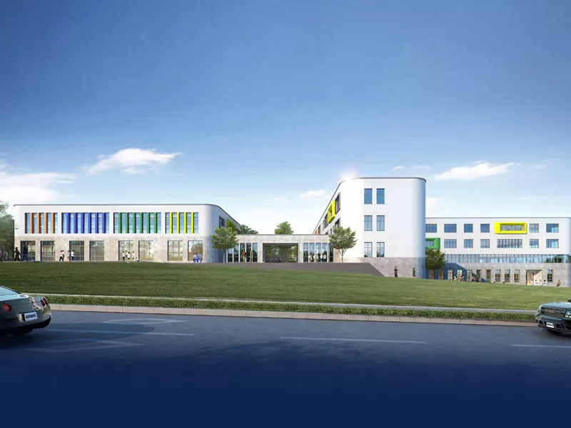 Prefabrykowany budynek szkoły o konstrukcji stalowej