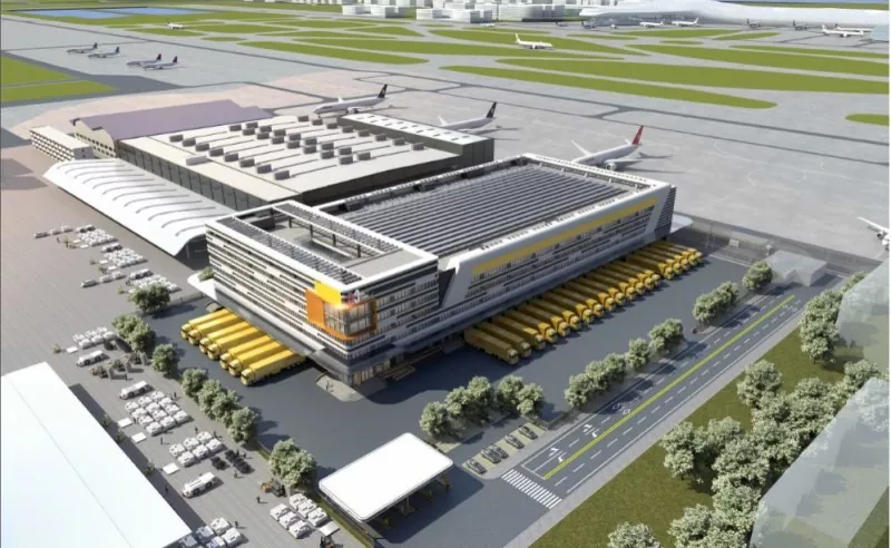 Terminal cargo na lotnisku o konstrukcji stalowej