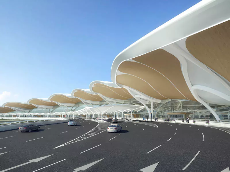 Terminal lotniska o konstrukcji stalowej