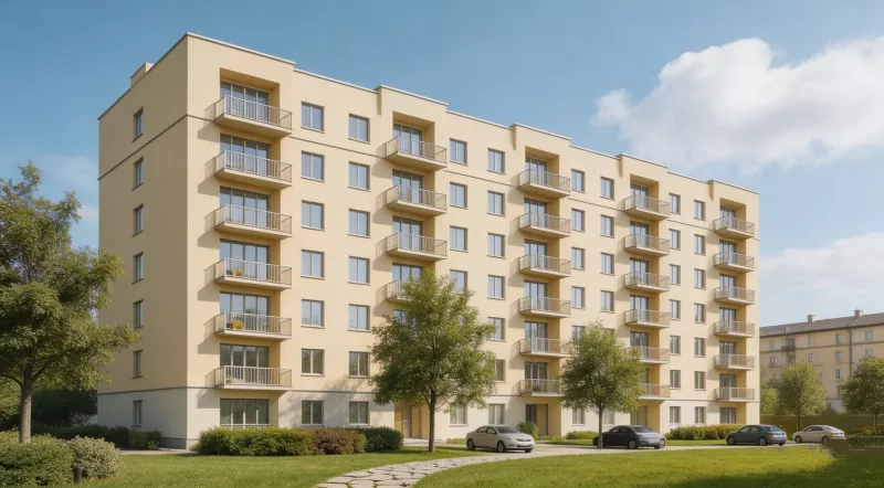 Budynek mieszkalny nauczyciela o konstrukcji stalowej